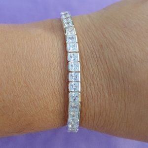 Stunning!! Silver Plated CZ Tennis Bracelet!!